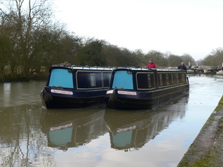 The Canal Boats travelling along the Famous Grand Union Canal towards our base at Gayton